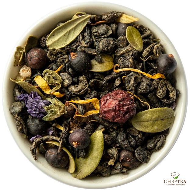 Зелёный чай CHEFTEA «Таёжный сбор» с клюквой и брусничным листом 250 г фото 1