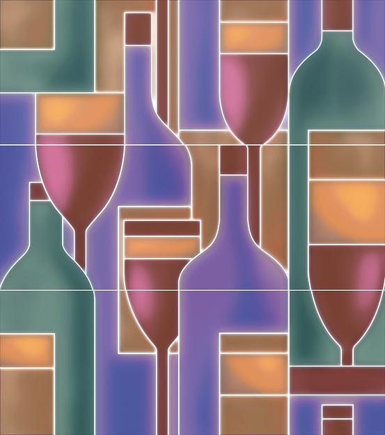 Панно Kerama Marazzi Карминьяно (из 3-х плиток) матовый 400x450 фото 1