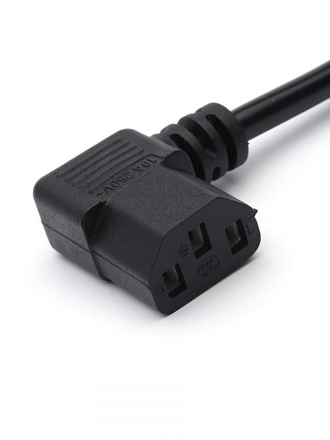 Кабель питания GoPower евровилка-C13 (f) 1.8м ПВХ 0.75 мм угловой черный (1/125) GoPower 00-00024536 фото 2