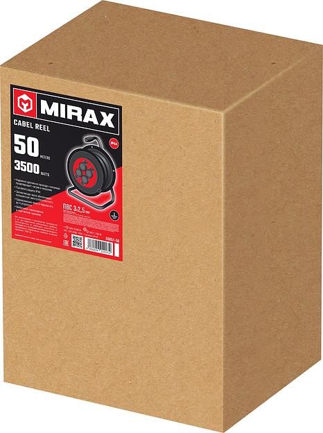 MIRAX ПВС, 3 х 2.5 мм2, 50 м, 3500 Вт, IP44, силовой удлинитель на катушке (55051-50) фото 6