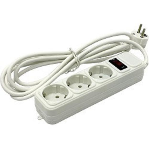 Exegate EX221184RUS Сетевой фильтр Exegate SP-3-5W (3 розетки, 5м, евровилка, белый) фото 1