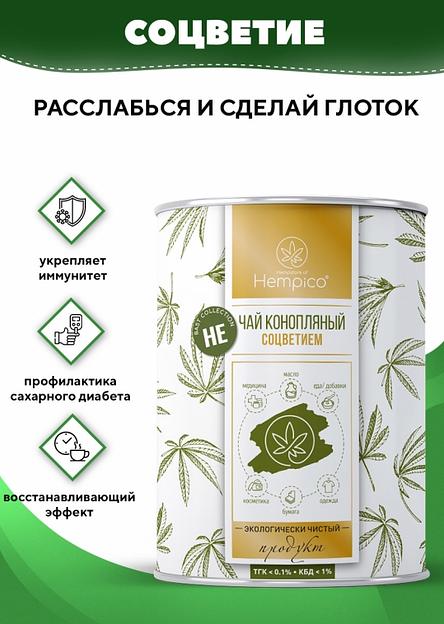 Травяной сбор Hempico «Не чай» конопляный с соцветием в тубе 30 г ОПТ фото 1