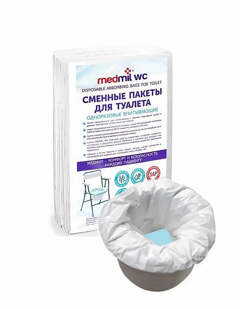 Сменные пакеты с впитывающим вкладышем для санитарных устройств MEDMIL WC в упаковке по 15 шт, опт фото 1