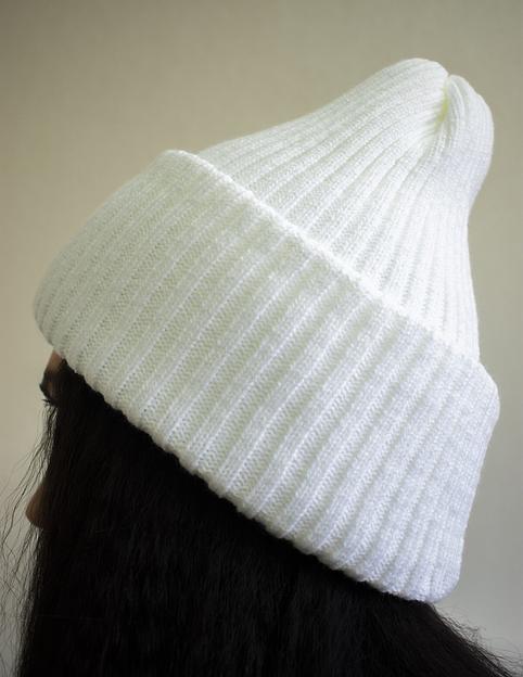 Шапка тыковка белая ОПТ фото 3