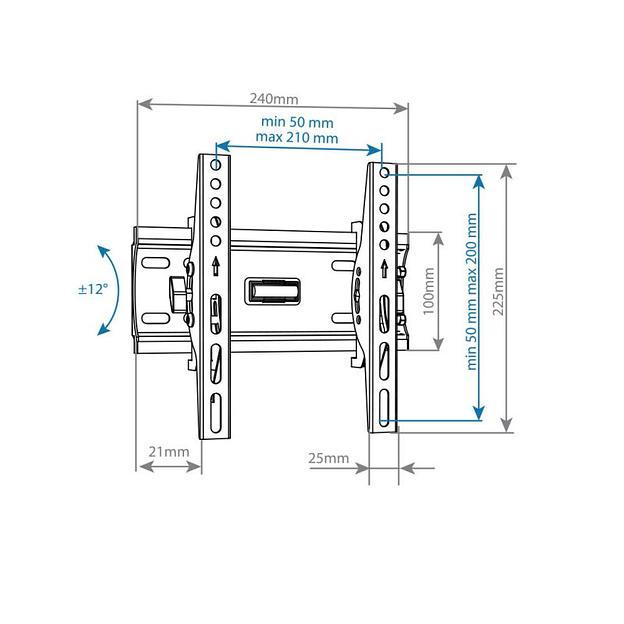 Кронштейн для телевизора Arm Media PLASMA-6 new черный 15"-47" макс.35кг настенный наклон фото 2