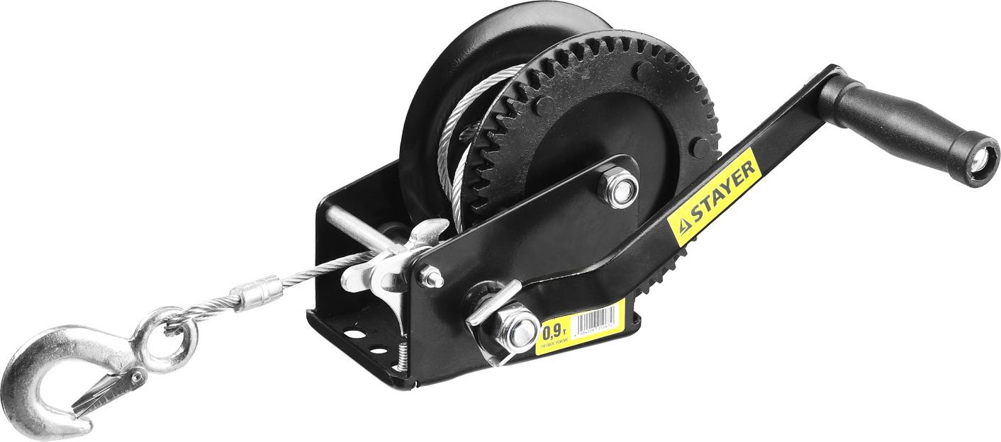 STAYER MAXPull, 0.9 т, 8 м, ручная барабанная тросовая лебедка (43112-0.9) фото 1