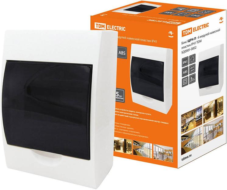 Бокс ЩРН-П-6 модулей навесной пластик IP41 TDM фото 1