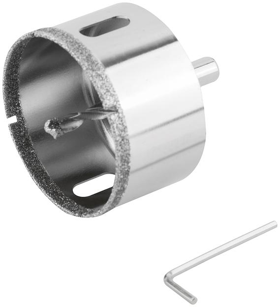 Коронка кольцевая по керамограниту, камню и кафелю алмазная с центровочным сверлом 68х67 мм фото 2