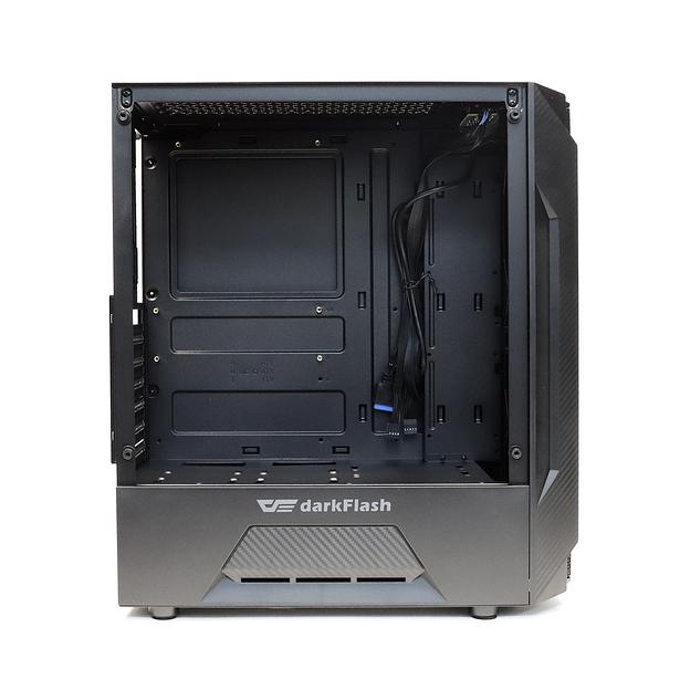Корпус darkFlash LEO, Без БП, mATX, чёрный, 2xUSB2, 1xUSB3, бок: закалённое стекло (LEO-BK) фото 3