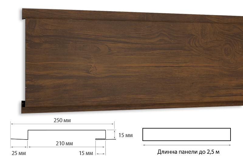 Фасадная XL-широкая панель, покрытие под дерево матовое ОПТ фото 1