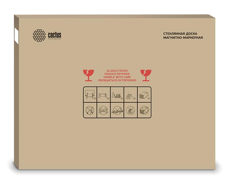 Доска стеклянная Cactus CS-GBD-90x120-BK стеклянная черный 90x120см стекло фото 3