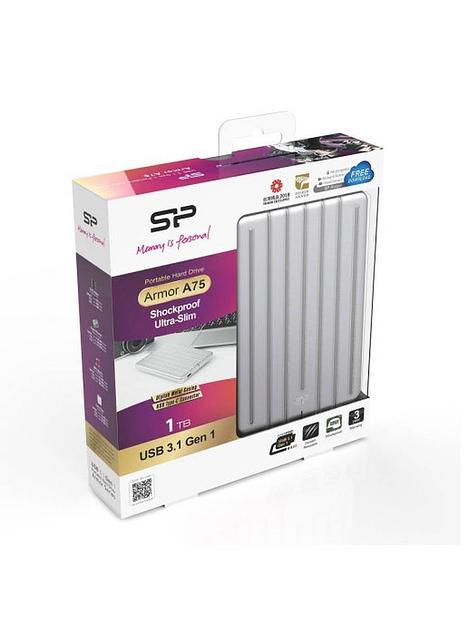 Внешний жесткий диск 1TB Silicon Power Armor A75, 2.5", USB 3.2, Алюминий фото 1