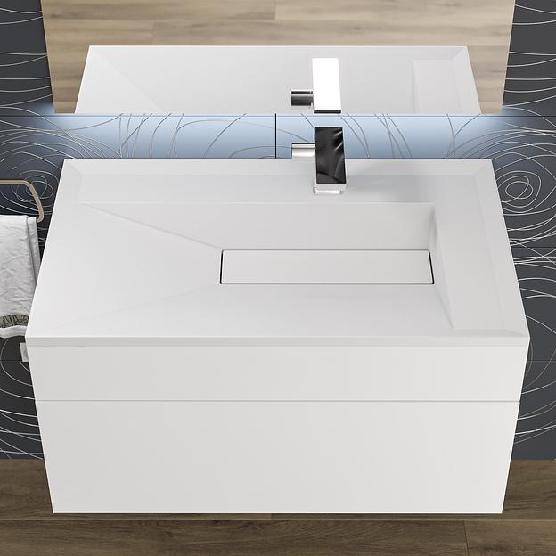 Раковина для ванной полувстраиваемая Uperwood Lotus 80 см, прямоугольная, белая матовая фото 2