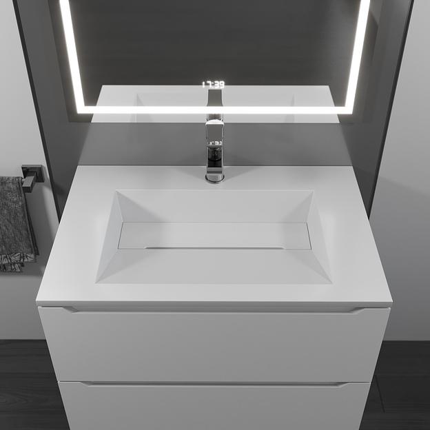 Тумба с раковиной для ванной Uperwood Tanos-Next 70 см, подвесная, белая матовая фото 3