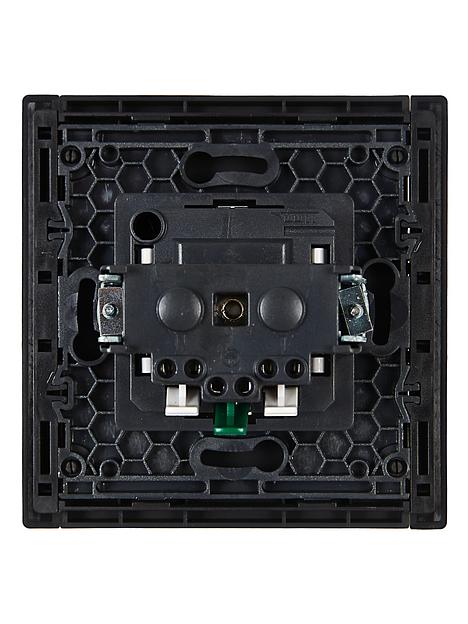 FORTE&PIANO Розетка 1-местная с заземлением с защитными шторками безвинтовое крепление 16А FP113 черный IEK фото 3