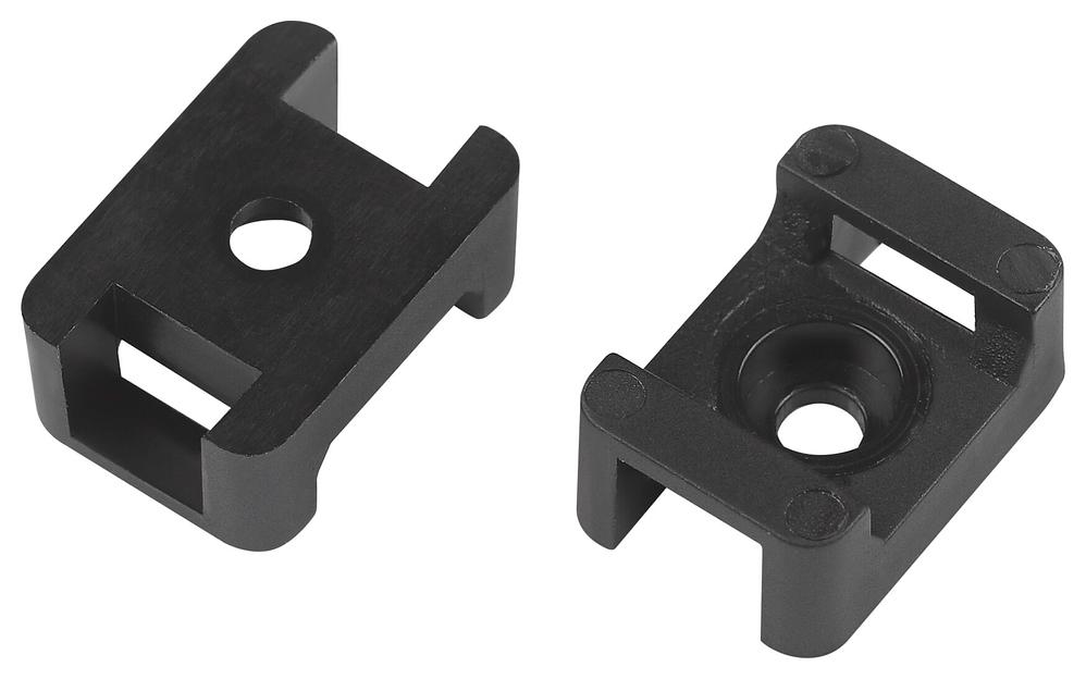 Площадка с монтажным отверстием под хомуты 22х16 мм чёрная М4 10 штук NO-225-314 фото 1