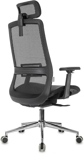 Кресло руководителя Бюрократ MC-912-H черный, сетка с подголов. крестов. металл хром фото 5