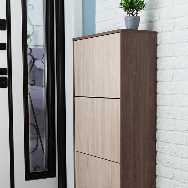 Обувница напольная Ясень шимо светлый/тёмный опт фото 3