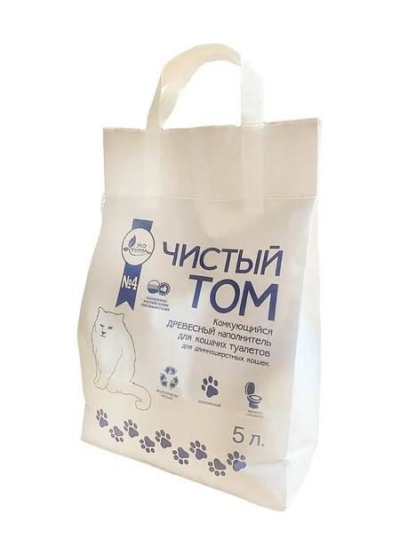 Комкующийся древесный наполнитель для кошек Чистый Том «Pellets» 2 кг (5 л) фото 1
