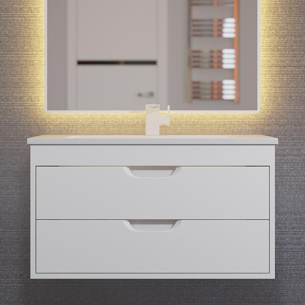 Тумба под раковину для ванной Uperwood Modul 80 см, подвесная, матовая, белая  фото 1