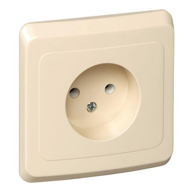 Systeme electric PC16-001K ЭТЮД С/У РОЗЕТКА без заземления без шторок, 16А 250B, КРЕМОВЫЙ, Россия фото 1