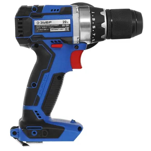 ЗУБР бесщеточная дрель-шуруповерт, Профессионал {Т7, 20 В, 70 Н·м, без АКБ} [DB-201] фото 3