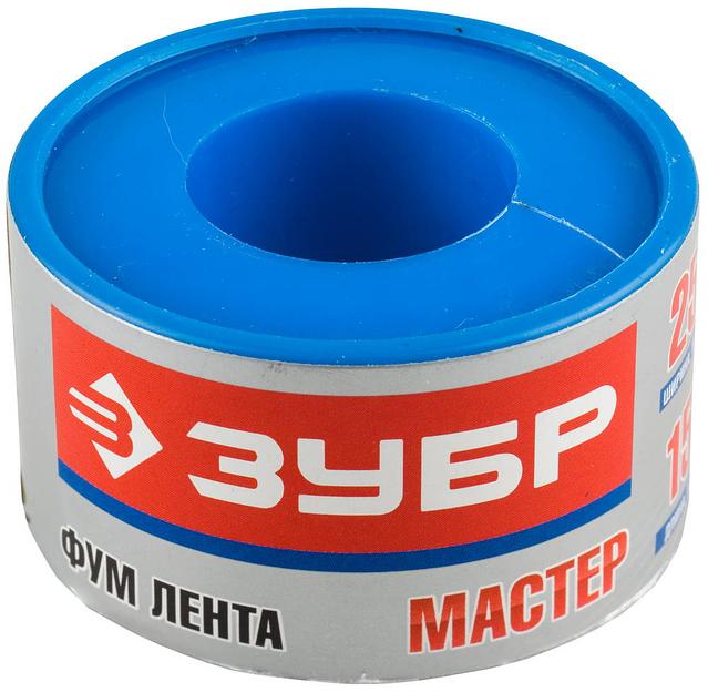 ЗУБР 0.1 мм х 25 мм х15 м, 0.40 г/см3, ФУМ лента (12373-25-040) фото 1