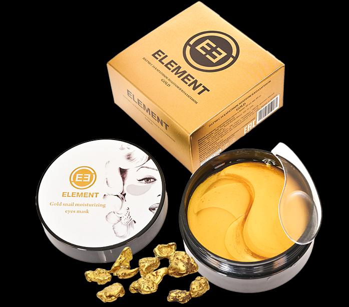 Гидрогелевые патчи для глаз на основе 24 каратного золота, коллагена и муцина улитки, с эффектом сияния и молодости ОПТ фото 1