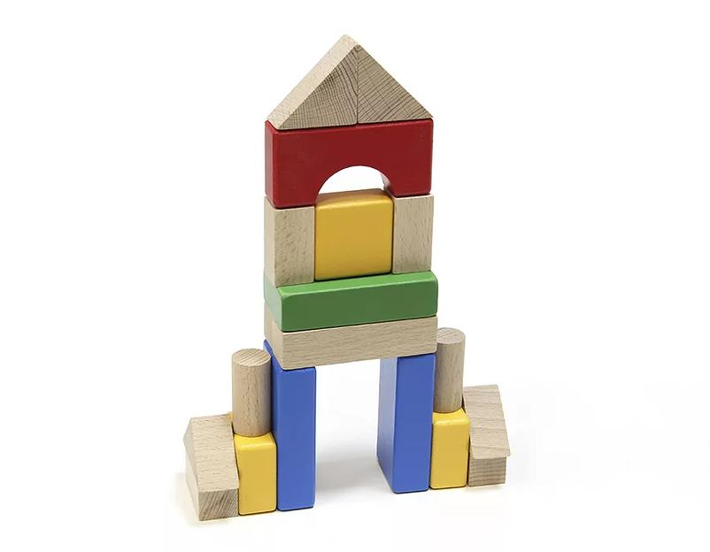 Конструктор деревянный 20 деталей, цветной арт.КМЦ.2 ОПТ фото 4