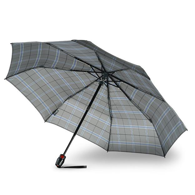 Зонт Knirps автомат T.201 Medium Duomatic CHECK GREY 95 3201 5991 фото 3