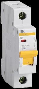 Выключатель автоматический однополюсный 4А С ВА47-29 4.5кА IEK MVA20-1-004-C, 1 шт фото 1