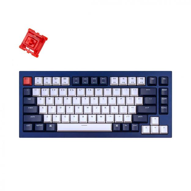 Клавиатура Keychron Q1 QMK HotSwappable Gateron Phantom Red RGB Knob Navy фото 1