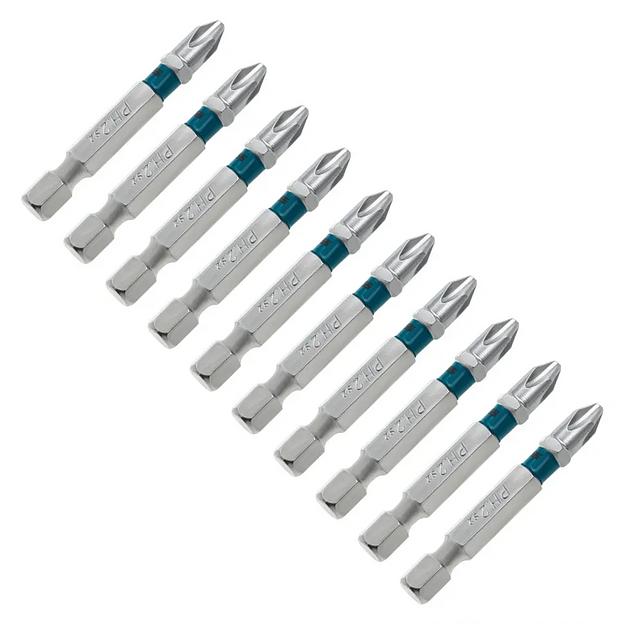Набор бит PH2х50, сталь S2, 10 шт. фото 2
