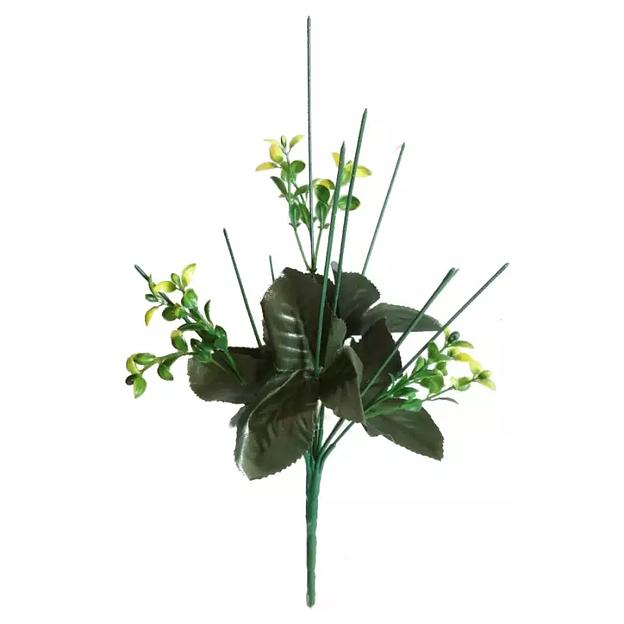 Подбукетник 10 голов 5 земляничных листов и 3 добавки 38см 006-015/ЖёЗ фото 1