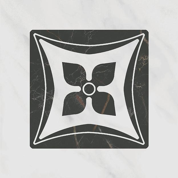 Декор Kerama Marazzi Келуш 2 грань черно-белый 98x98 фото 1