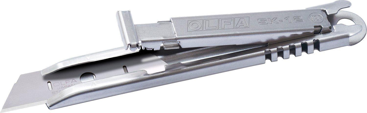 OLFA металлический корпус, безопасный нож с трапециевидным лезвием (OL-SK-12) фото 7