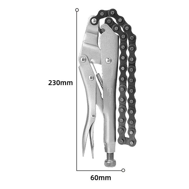 Зажимные клещи цепные с фиксатором Deli DL20018 230мм, длина цепи 450мм, регулировочный винт фото 3