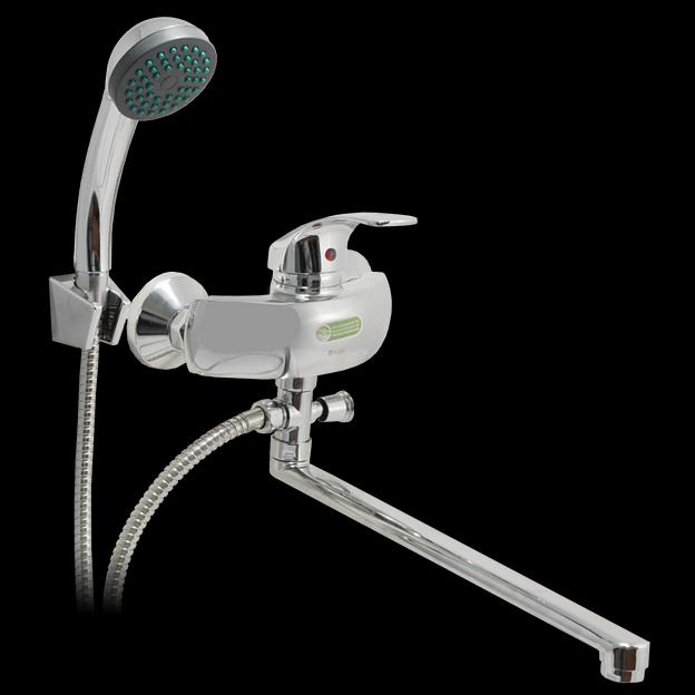 Смеситель ванно-душевой одноручный "Juguni" с металлическим шлангом фото 1