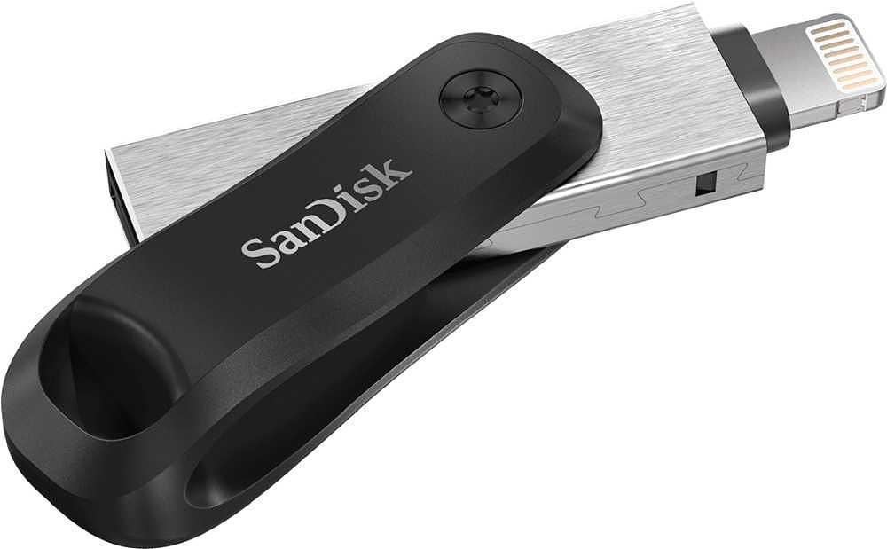 Флеш Диск Sandisk 128Gb iXpand Go SDIX60N-128G-GN6NE USB3.0 черный/серебристый фото 2