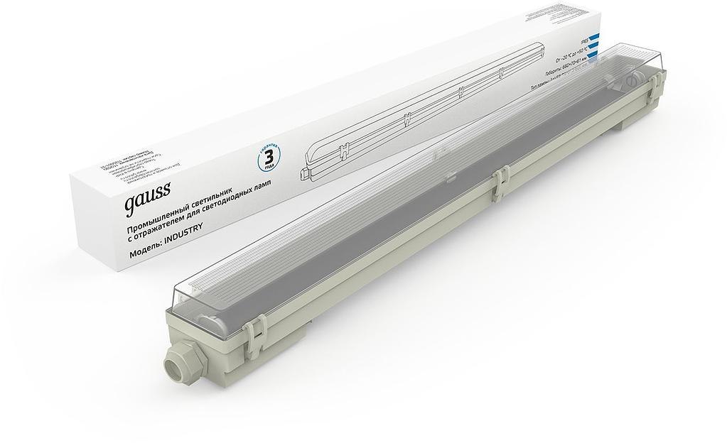 Светильник Gauss Industry 909410160 18Вт серый прямоугольный фото 1