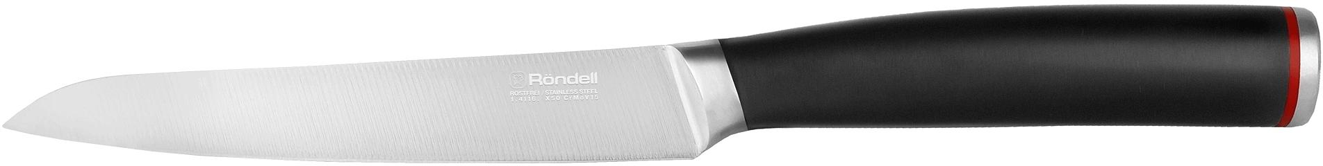 Набор ножей кухон. Rondell RD-1130 компл.:6предм. с подставкой черный подар.коробка фото 6