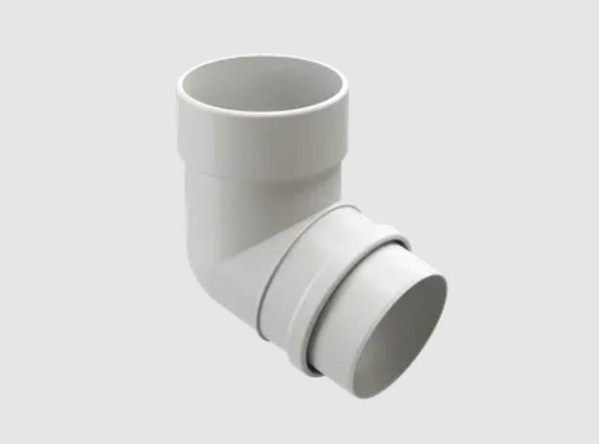 Водосток ПВХ Docke Lux Колено 72° «LUX» пломбир фото 1