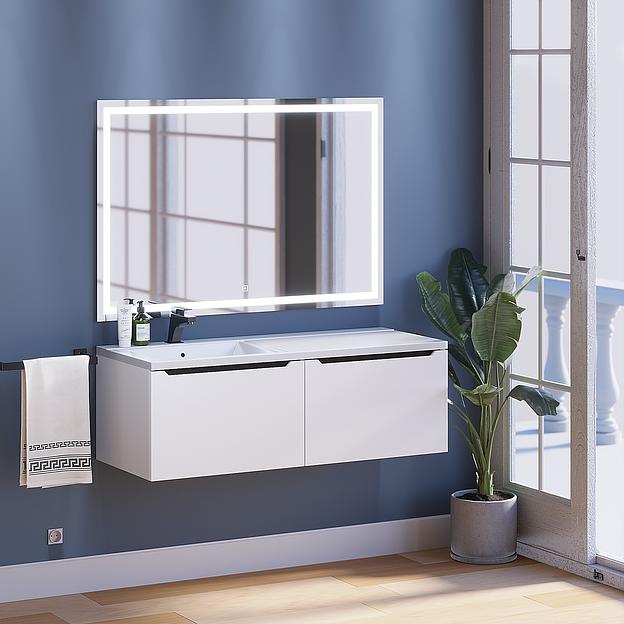 Тумба под раковину для ванной Uperwood Tanos 120 см, подвесная, левая, белый/графит фото 2