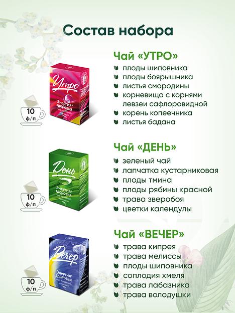 Подарочный набор травяного чая "Энергия здоровья" Цветочная мелодия, 30 ф/п, опт фото 2