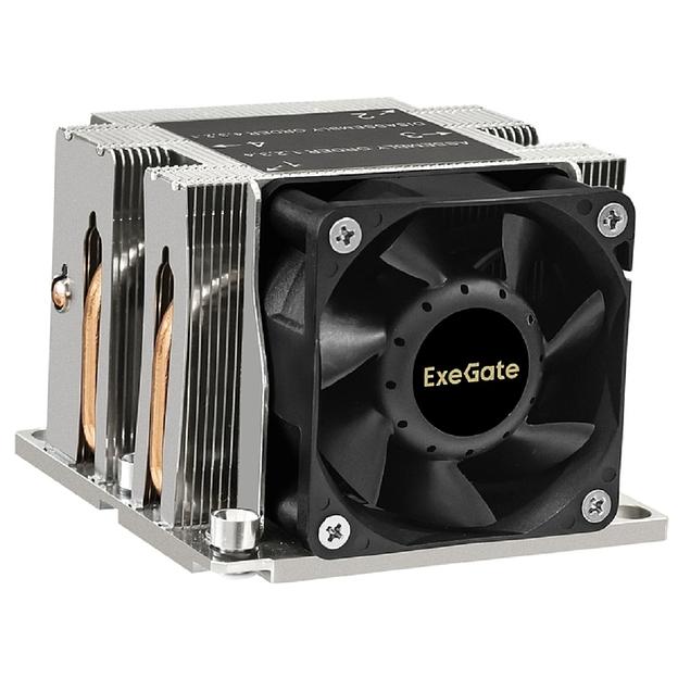 Exegate EX293439RUS Кулер ExeGate ESNK-P0068AP4.PWM.2U.3647.Cu (Al+Cu, 2U, 4 тепл. трубки, LGA3647, TDP 205W, PWM, 2100-6800RPM, 2 ball bearing, 4pin, 52db, 430г, на винтах, с термопастой, Retail box) фото 1