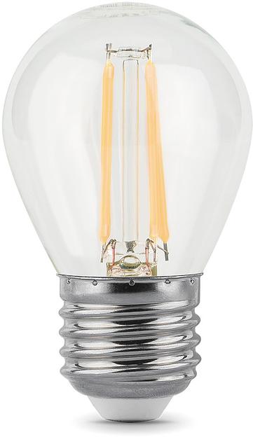 Лампа филам. Gauss 7Вт цок.:E27 шар 220B 2700K св.свеч.бел.теп. G45 (упак.:10шт) (105802107) фото 1