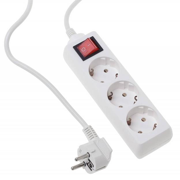 Сетевой удлинитель Buro BU-PS3.3/W 3м (3 розетки) белый (пакет ПЭ) фото 3