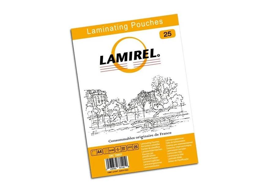 Пленка для ламинирования Fellowes 100мкм A4 (25шт) глянцевая 216x303мм Lamirel (LA-78801) фото 1