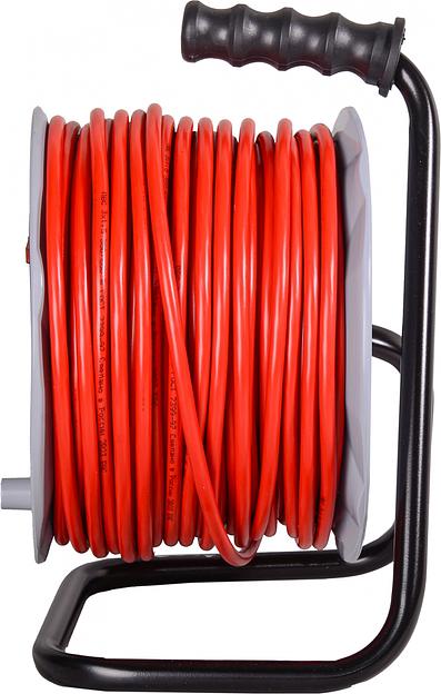 Удлинитель силовой Ресанта СУ-3х1,5-50/2 (61/118/12) 3x1.5кв.мм 4розет. 50м ПВС катушка красный фото 3