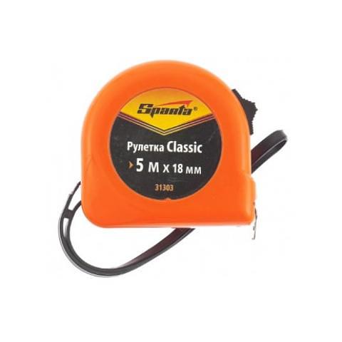 Рулетка 5м х 18мм, пластиковый корпус, SPARTA Classic фото 1